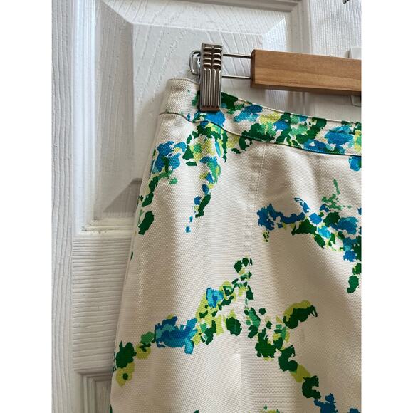 Ann Taylor Silk Shell Full Lined Floral Print Pleated A Line Skirt Petite Size 4 - Picture 4 of 12